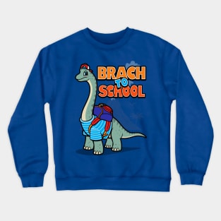 Funny Cute Prehistoric Dinosaur Brachiosaurus Gift For Kids Students Crewneck Sweatshirt